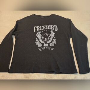 Unisex Freebird Logo Long Sleeve Thick Thermal Shirt Very Oversized Fits U/T 2X